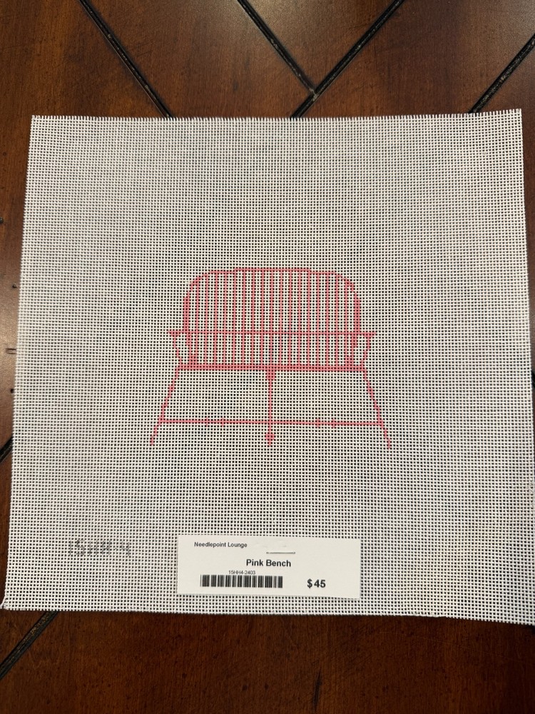 Pink Bench (15HH-4) by Plum Stitchery Needlepoint Canvas