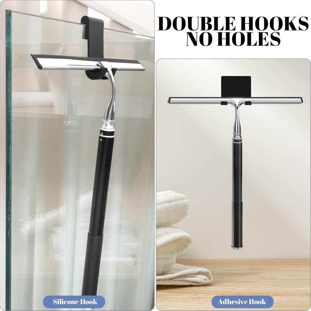 Shower Squeegee with Long Handle,Window Squeegee with Extension Pole Squeegee