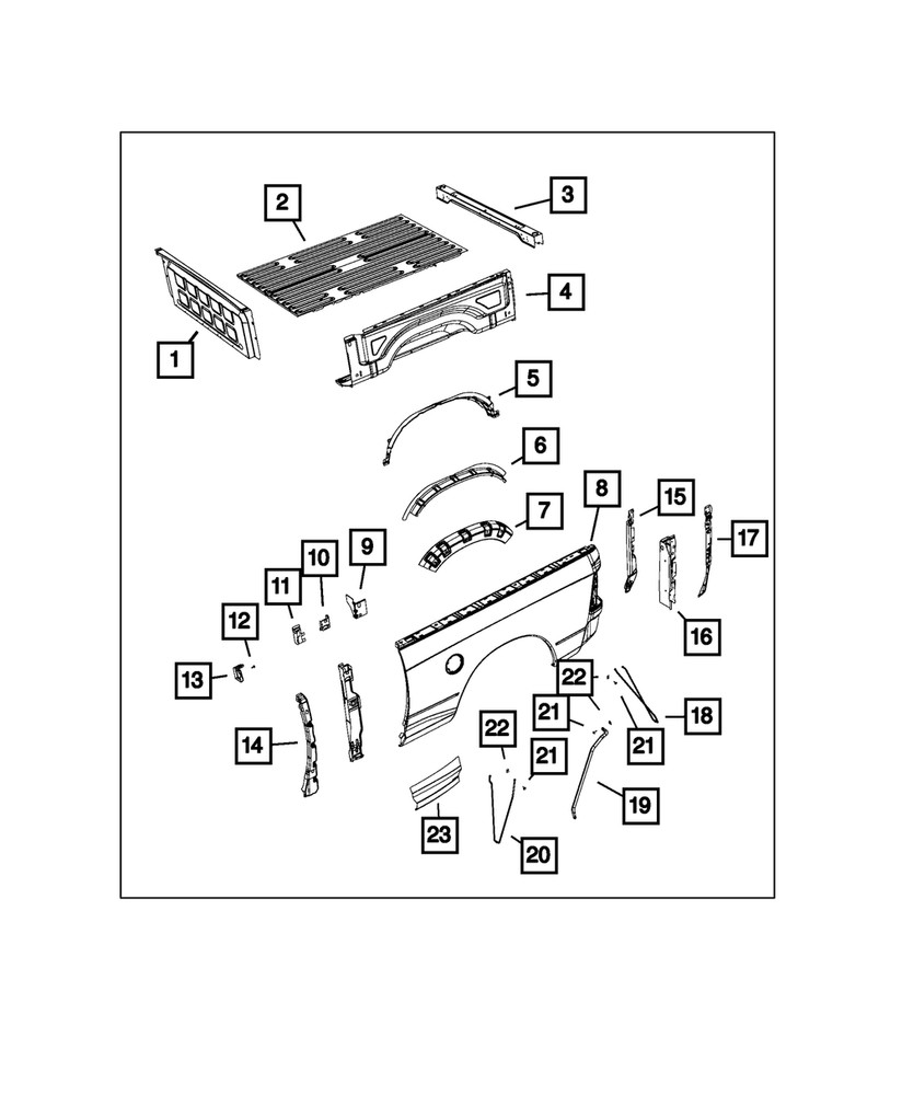 Genuine Mopar Box Side Brace Left 68044433AA