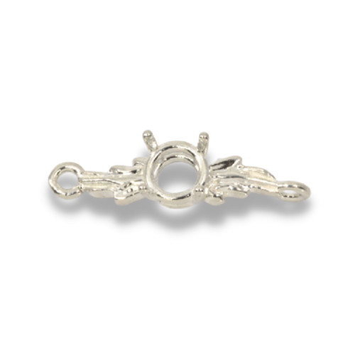 Round Leaf Design Pre-notched Bracelet Link
