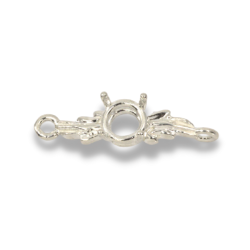 Round Leaf Design Pre-notched Bracelet Link