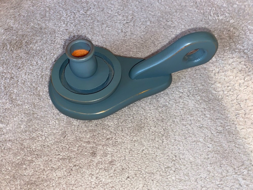 Shaker Blue Candle Holder With Glass Shade