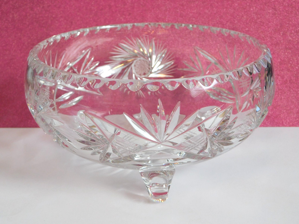 Cambridge Krystdshell Clear Glass Candy Dish 6" - 3 Footed