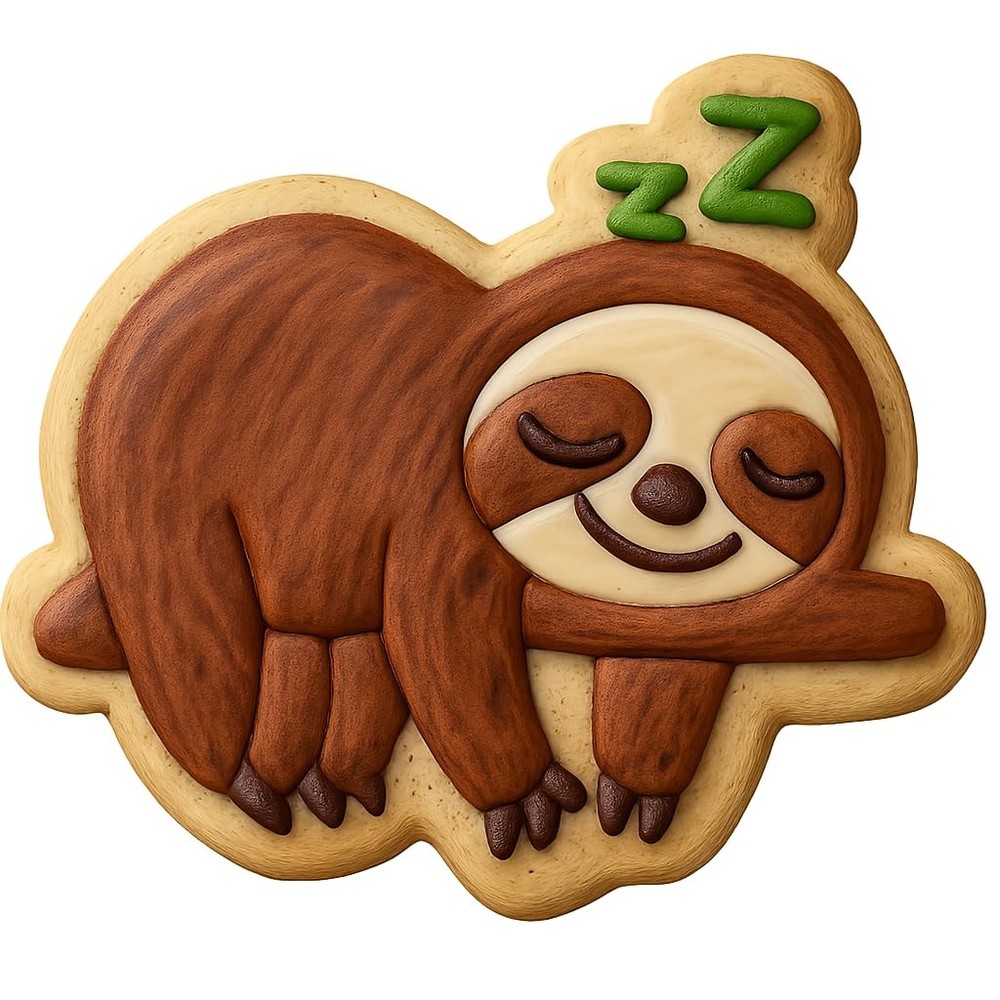 Snoozing Sloth Cookie Cutter - 4x3.5" Fun Kitchen Baking Design