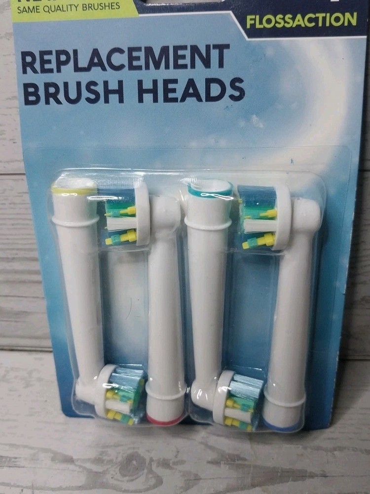 Replacement Brush Heads 4 Pack Flossaction New Sealed
