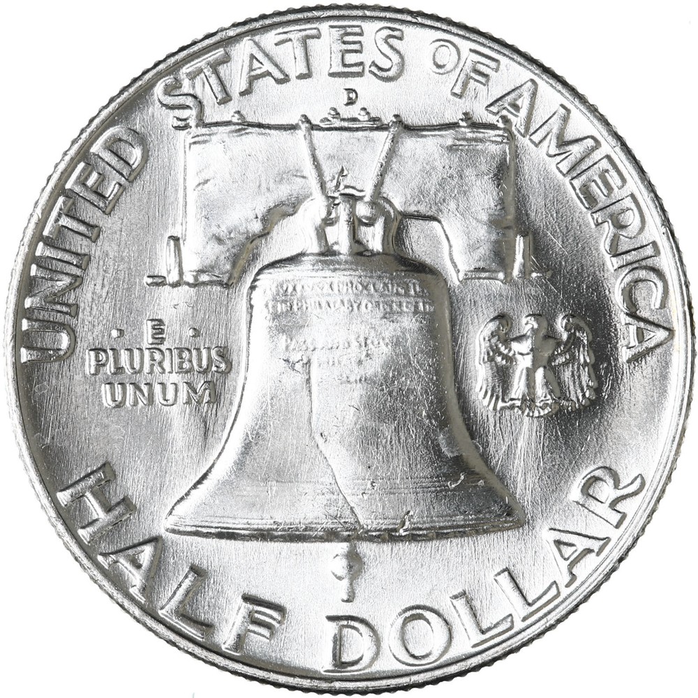 1958 D Franklin Half Dollar 90% Silver BU