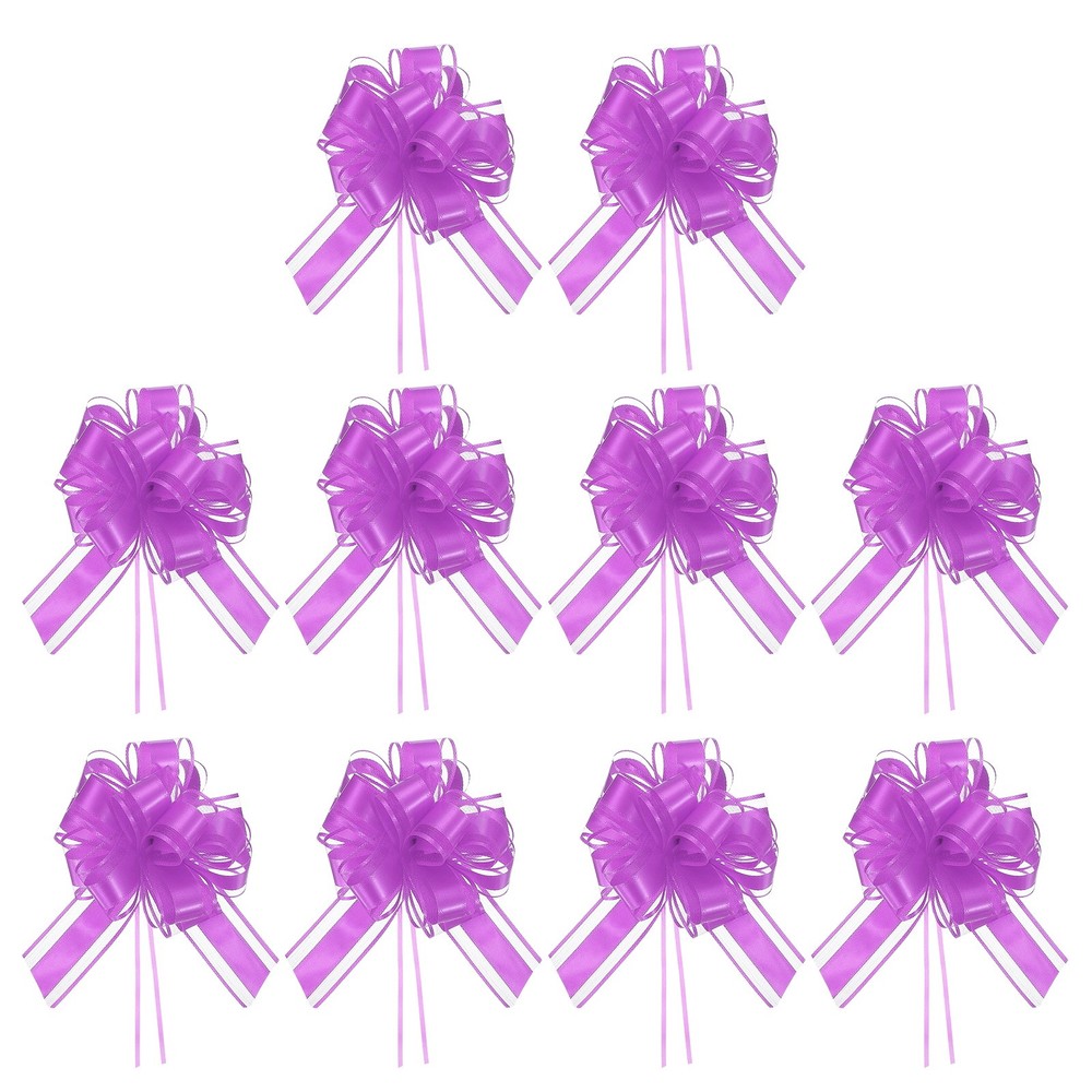 Large Gift Bow 8x6 Inch, 10 Pack  Pull Bows for Gift Wrapping, Dark Purple