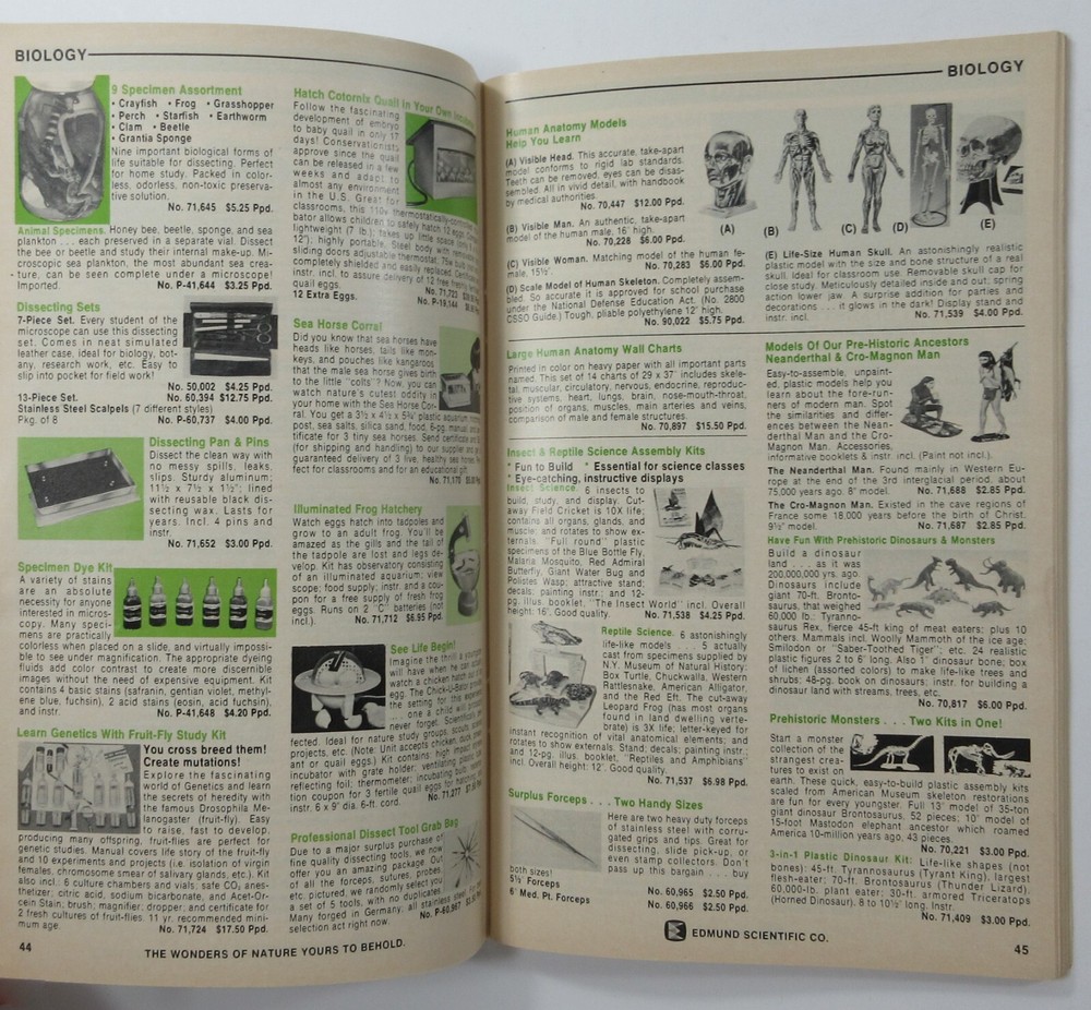 Edmund Science Equipment Computer Catalog Optics Microscopes Math Lasers 1972