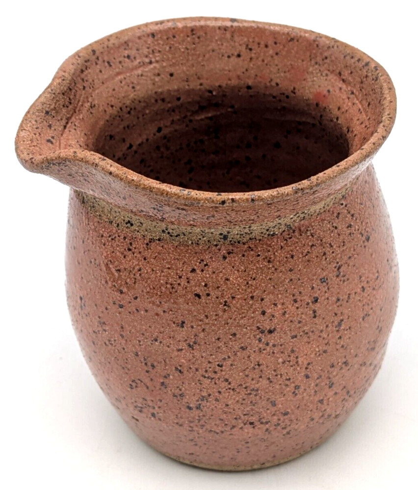Stoneware Glazed Pottery Creamer 6oz Signed