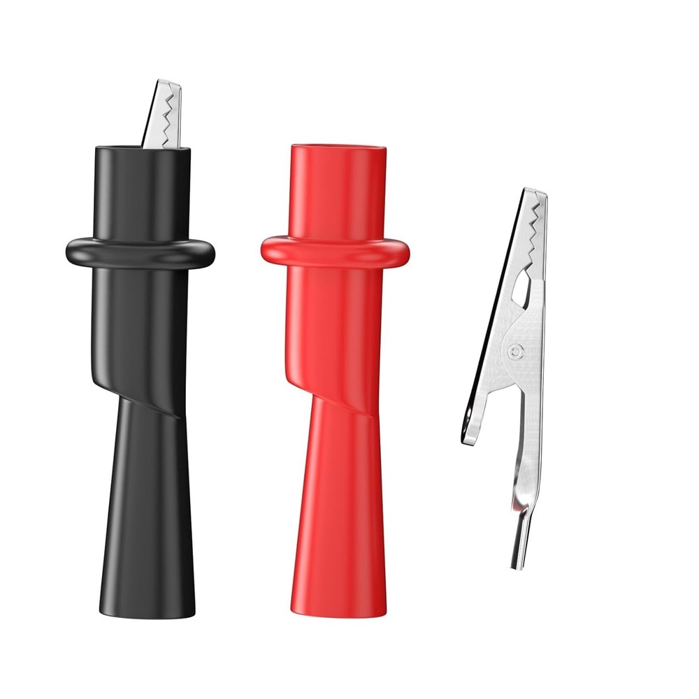 4-Pack Insulated Alligator Clips for Multimeter Testing - Push On, Crocodile ...