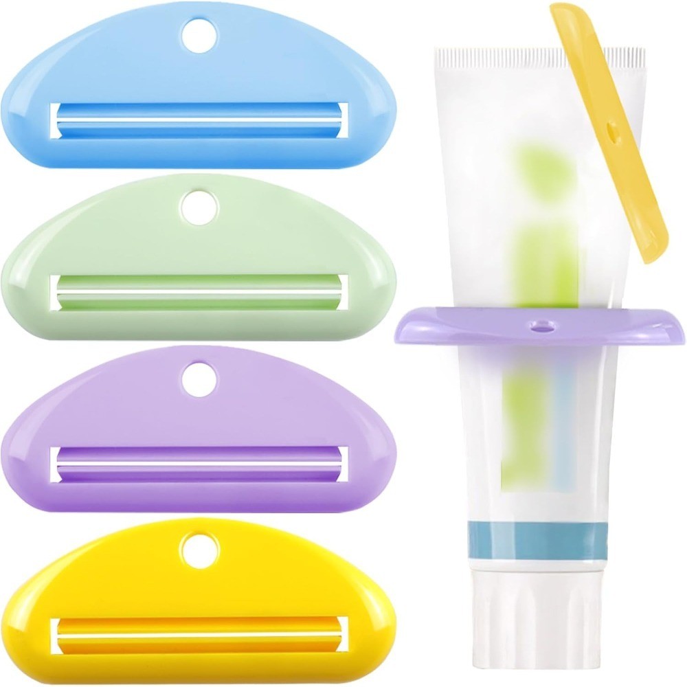 Toothpaste Tube Squeezer 4Pcs Plastic Toothpaste Dispenser Hanging Toothpaste