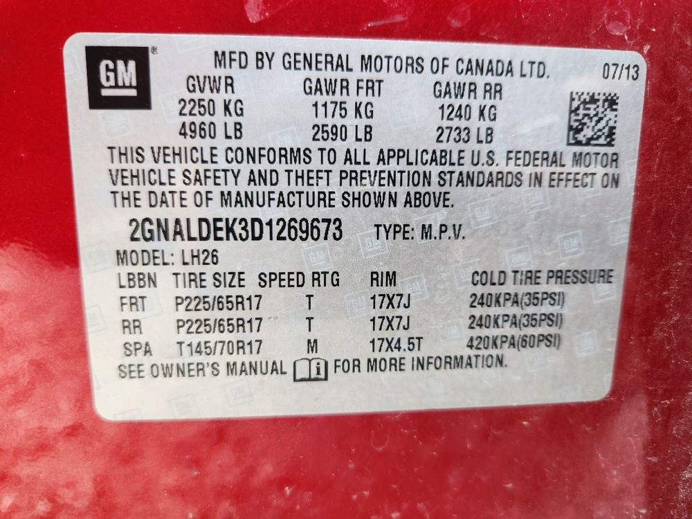 2010-2017 GMC Terrain Dash Mounted Lower 7" Display Screen