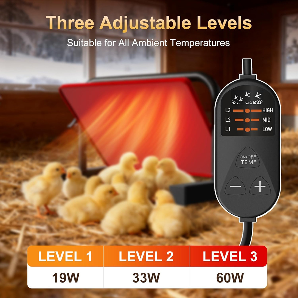 Chick Heat Plate, 15" X 10"Large Brooder Heating Plate for Poultry, Safe Chicken