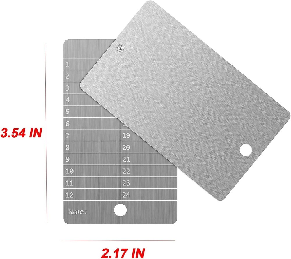 Compact Metal Seed Phrase Storage: 2 Laser-Etched Plates for Crypto Security