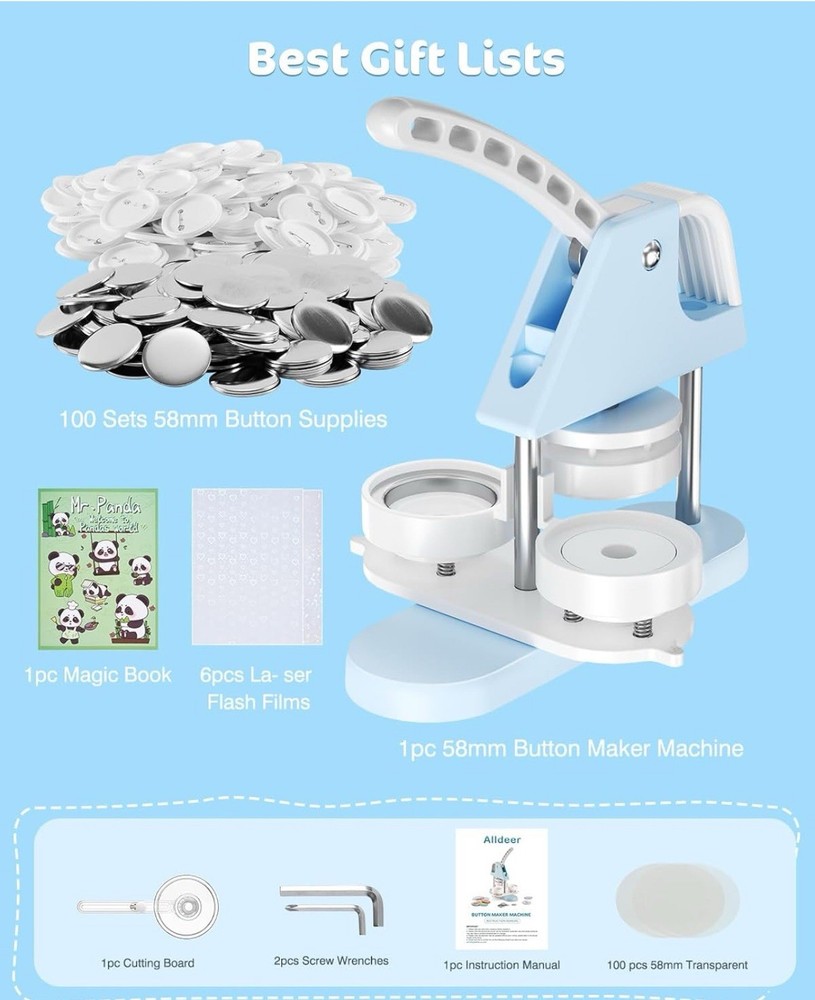 Button Maker Machine 58mm, Button-Maker-Kit 2.28in (About 2.25in)