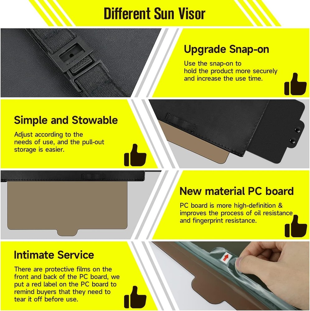 Car Visor Extender, Polarized Sun Visor Multifunctional Retractable Polycarbonat