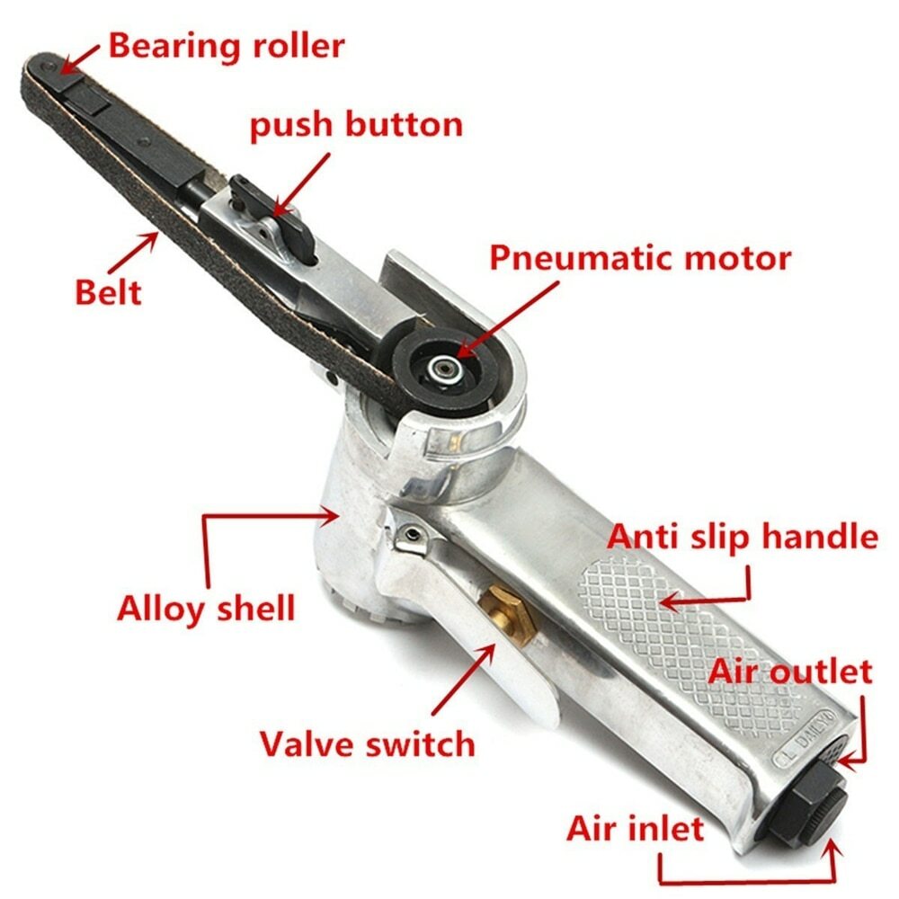 3/8" Air Belt Sander tools Air Angle Grinding Machine with Sanding Belts