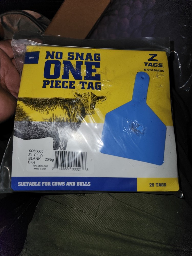 Z Tags Cow Ear Tags Blank Blue 25 Count