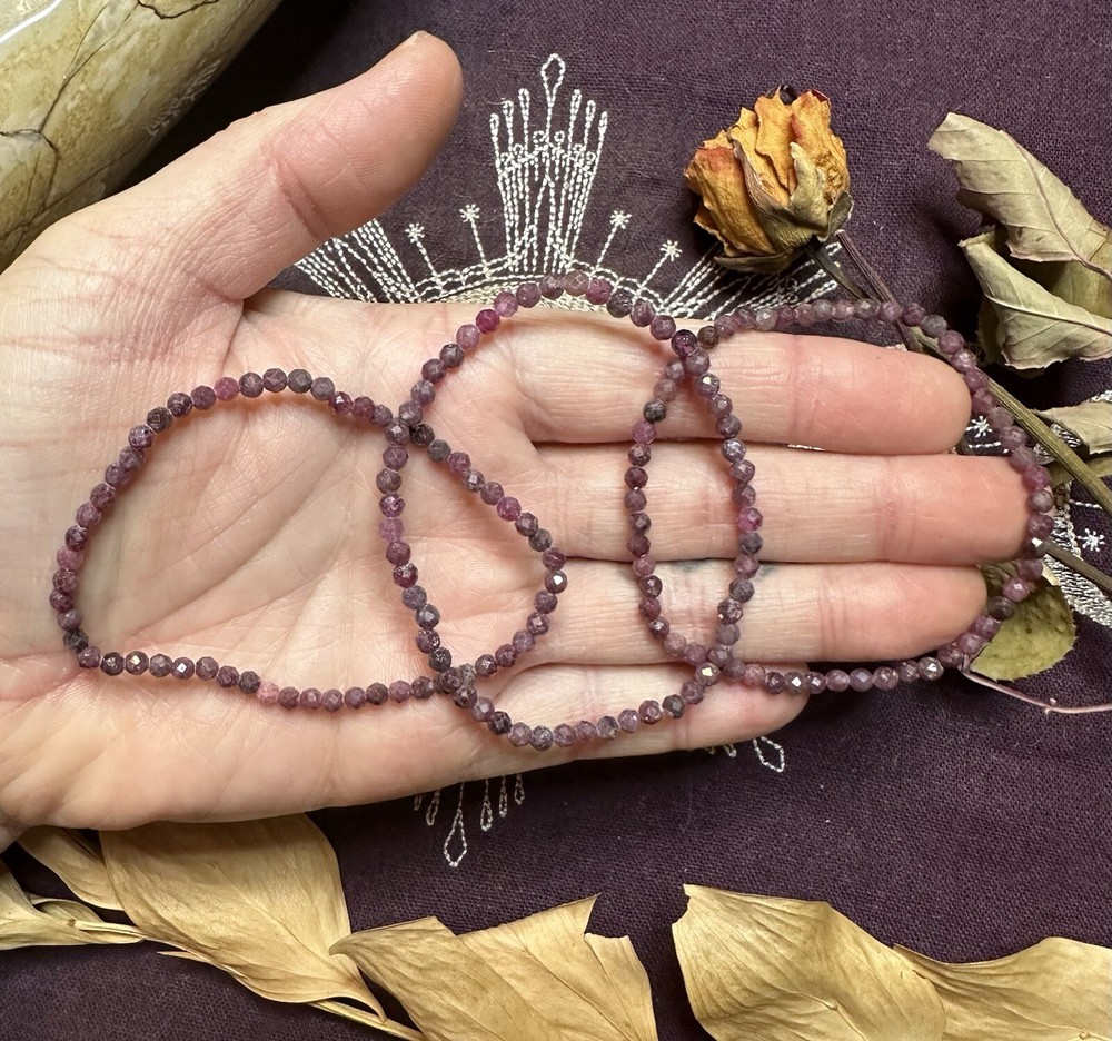 Faceted Ruby Bracelet, Small Bead Size, All Natural, Metaphysical