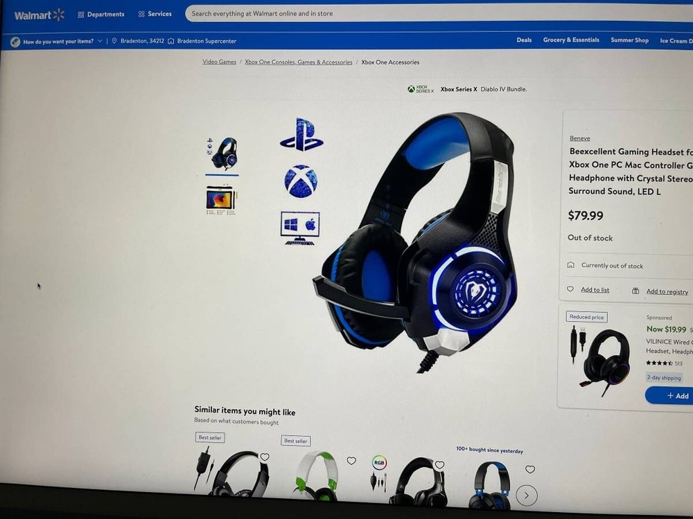 Beexcellent Gaming Headset for PS4 Xbox One PC Mac Controller SAVE.$50
