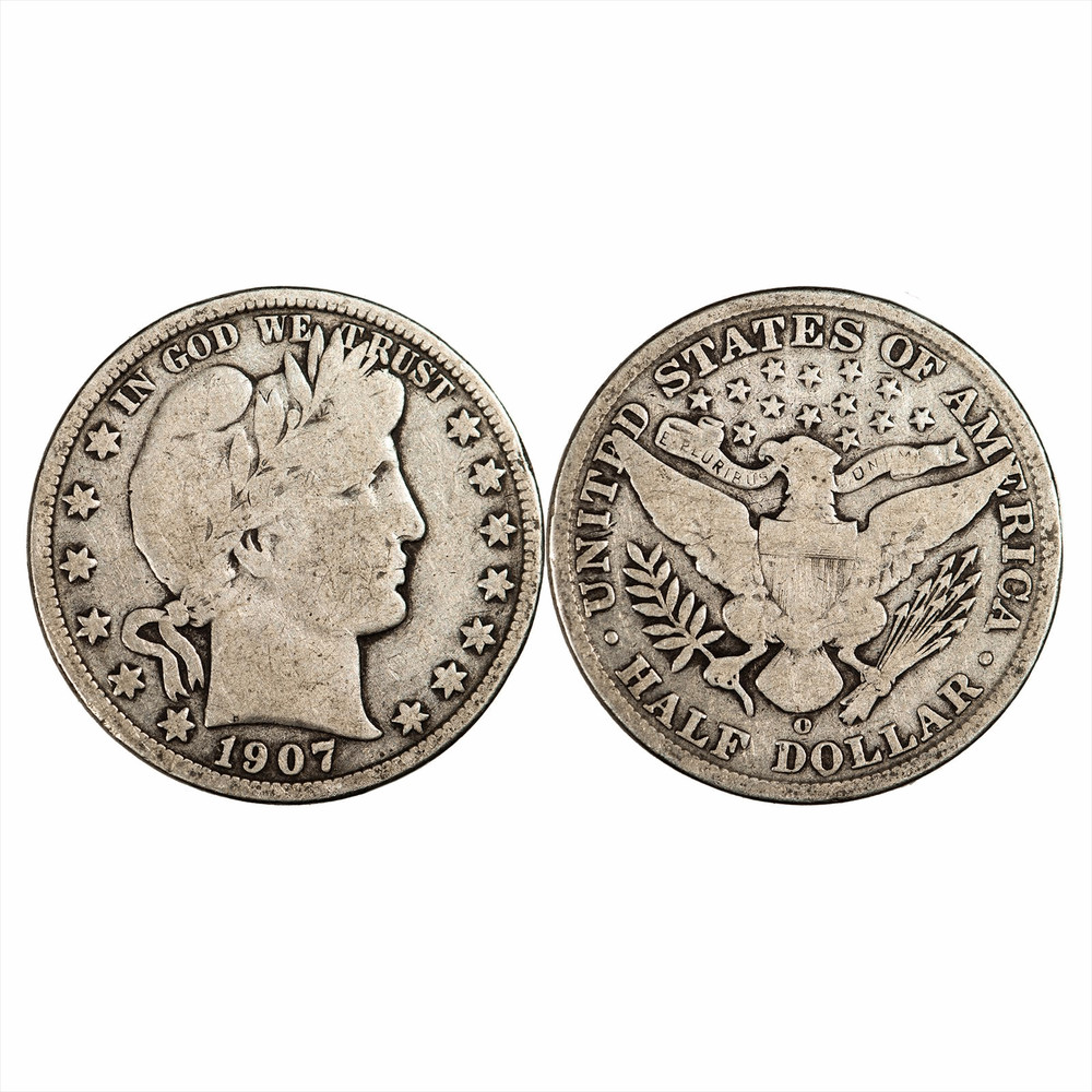 1907O Barber Half Dollar 50C Raw
