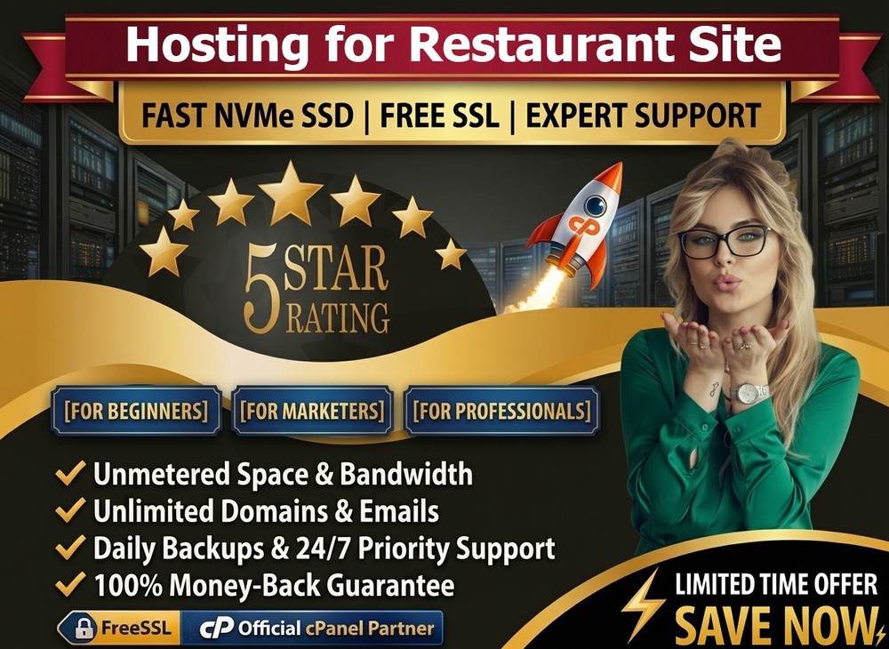Hosting for Restaurant Site – 🍽️ Secure SSD + SSL + Email + Support – $14.99/Yr