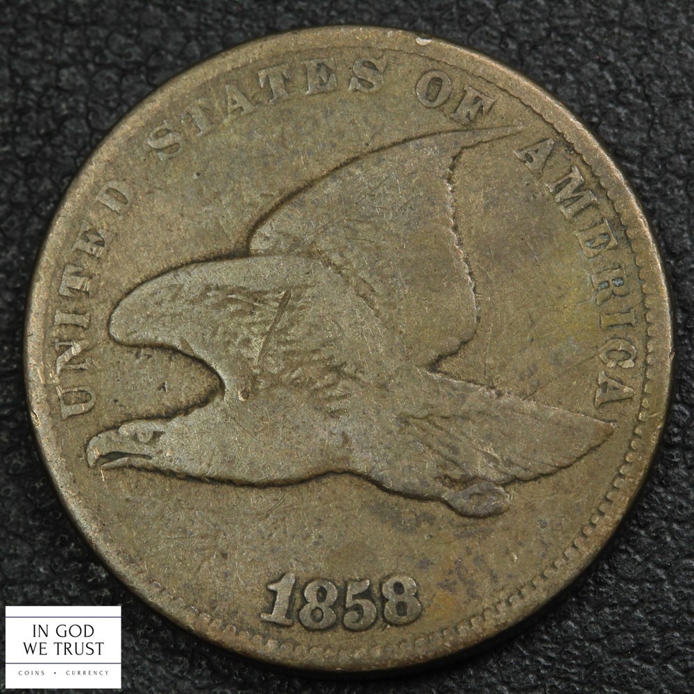 1858 Small Letters Flying Eagle Cent 1C