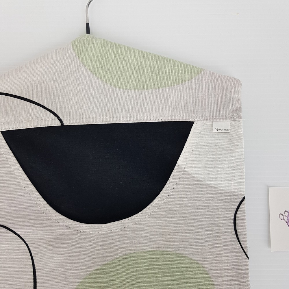 Peg Bag Handmade Light Grey Green Abstract Lined Laundry Clothes Peg Holder