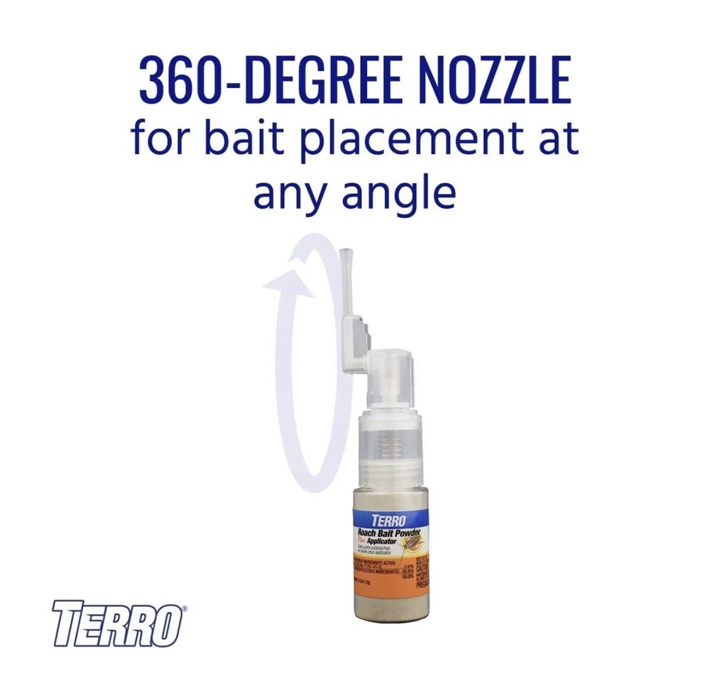 🔥TERRO Roach Bait Powder + Applicator Kills Cockroach Ants Earwigs Silverfish