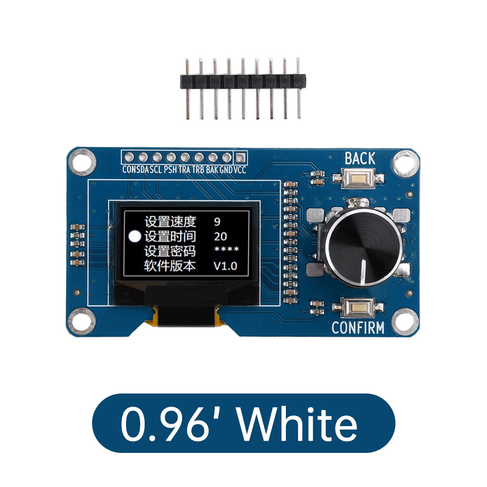 0.96/1.3 Inch OLED Display Screen With EC11 Rotary Encoder Module IIC Interface