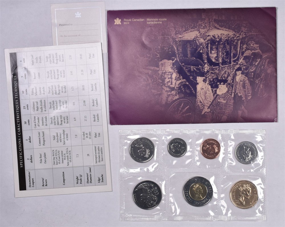 2002 Canada 7 Coin Uncirculated Mint Set With Envelope & COA