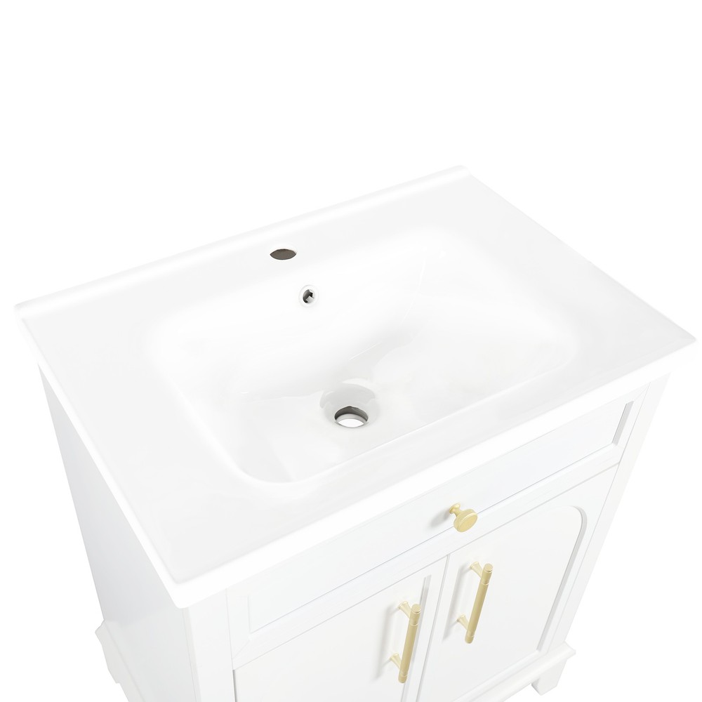 27.8" White Ceramic Basin, Only Ceramic Sink, Without Cabinet
