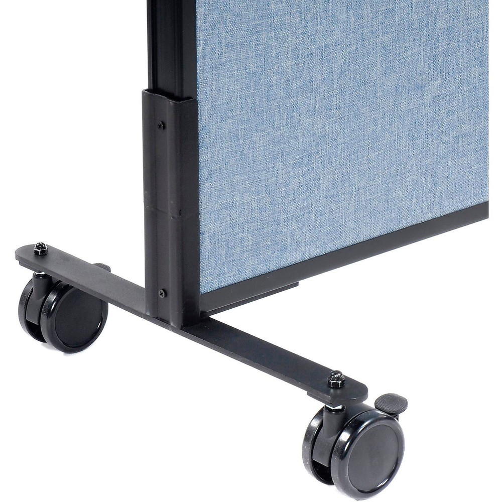 48-1/4"W x 75"H Mobile Office Partition Panel Blue