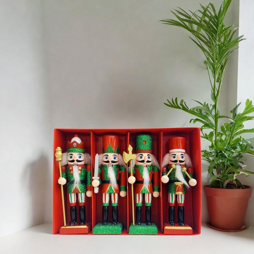4 Pieces Nutcracker Figurine Nutcracker Figures Toy Scene Layout Accessories