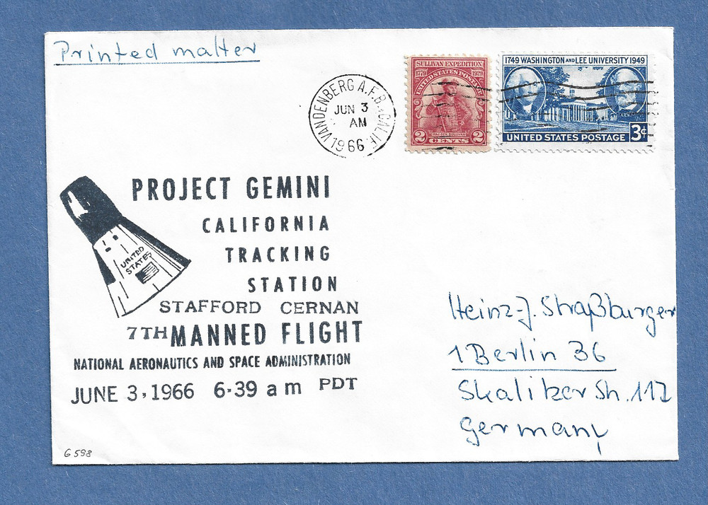 GEMINI 9 LAUNCH STAFFORD & CERNAN JUN 2,1966 VAFB  SPACE COVER  NASA