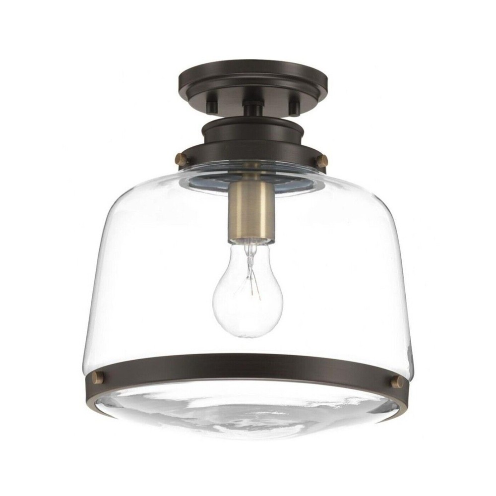 Progress Lighting Judson Close To Ceiling 1-Light Antique Bronze Flushmount