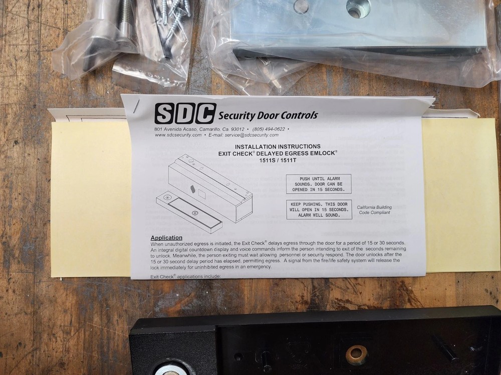 SDC 1511T Slave Exit Check W/ Integrated Delayed Electromagnetic Lock NEW
