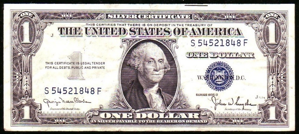 Pair of 2 Consecutive 1935D $1 SC Notes With Major Reverse Misalignment Errors