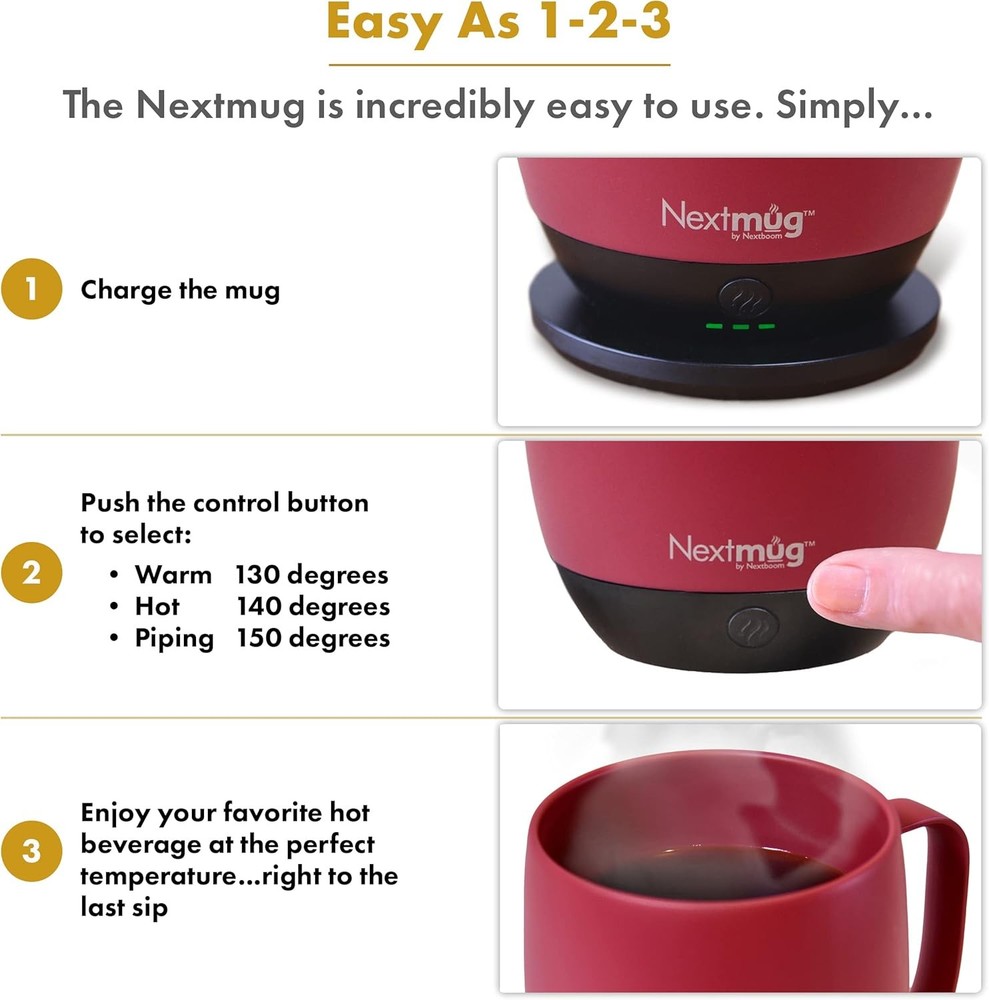 Temperature-Controlled, Self-Heating Coffee Mug (Black - 14 oz.)