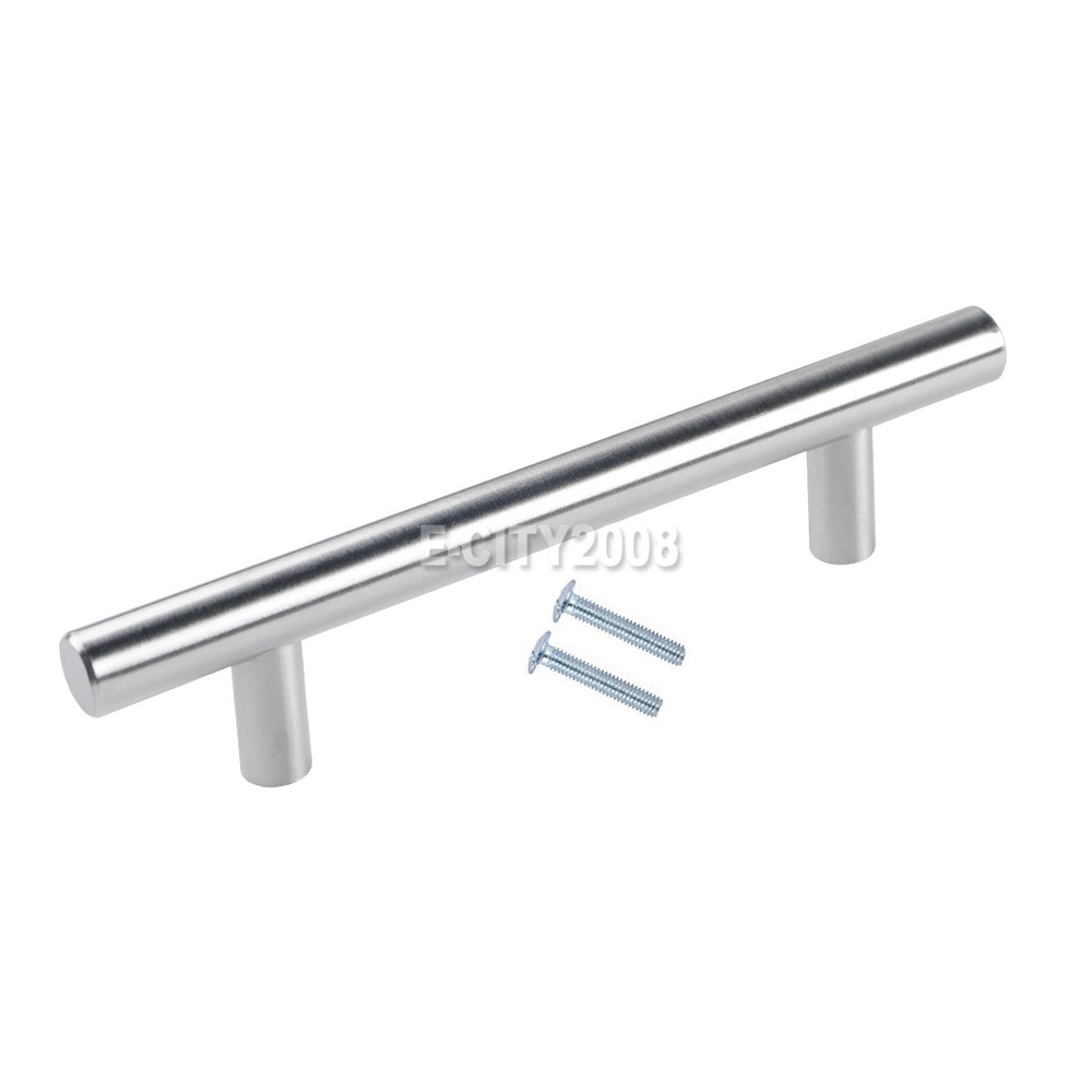 2 Kit Silver Stainless Steel T Cabinet Handle Bathroom Kitchen Handle Knob Pull