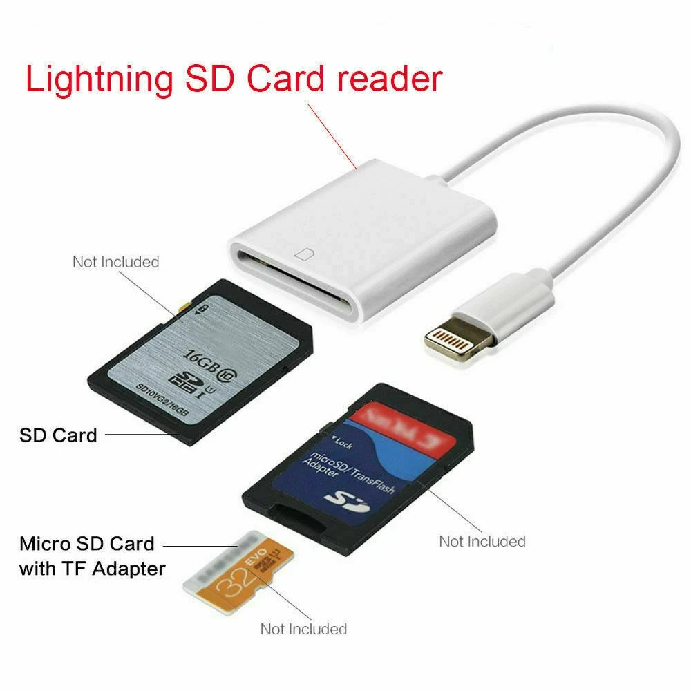 SD Card Reader iPhone/iPad Lightning To SD Card Camera Reader Adapter Converter