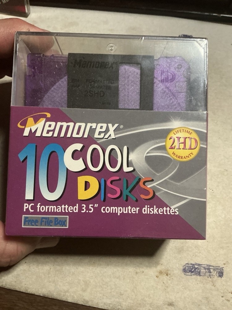 10 Pack Memorex 2HD 3.5" Computer Diskettes PC Format Cool Disks -New Sealed