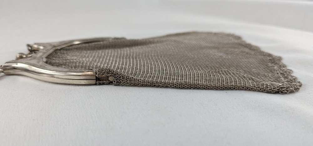 Antique Sterling Silver Victorian Chatelaine Mesh Coin Purse
