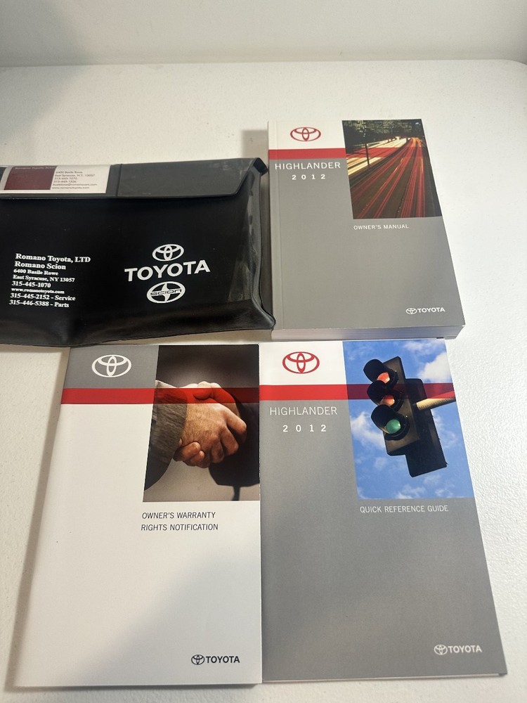 2012 Toyota Highlander Owner's Manual Set