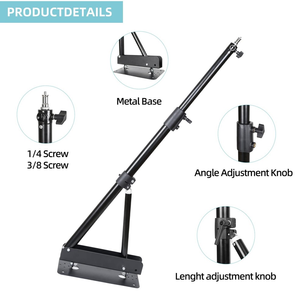 Ring Light Wall Mount Triangle Boom Arm 68"/173cm, Adjustable Camera Mount fo...