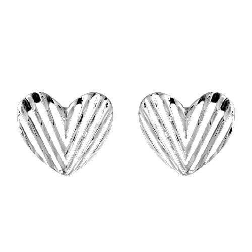 Striped Hearts Stud Earrings