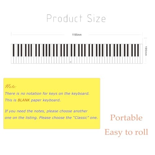 88 Key Keyboard Piano Note Chart, Piano Keyboard Finger Simulation Modern