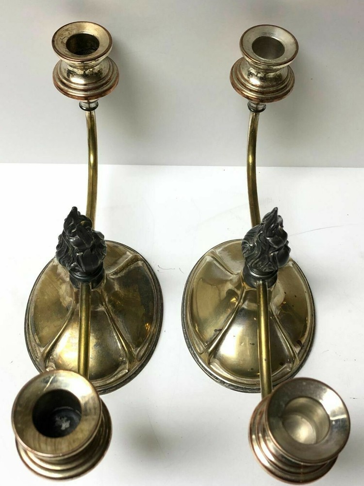 2 Arm Candlestick Holders Lawrence B. Smith Silver Co. Boston MA