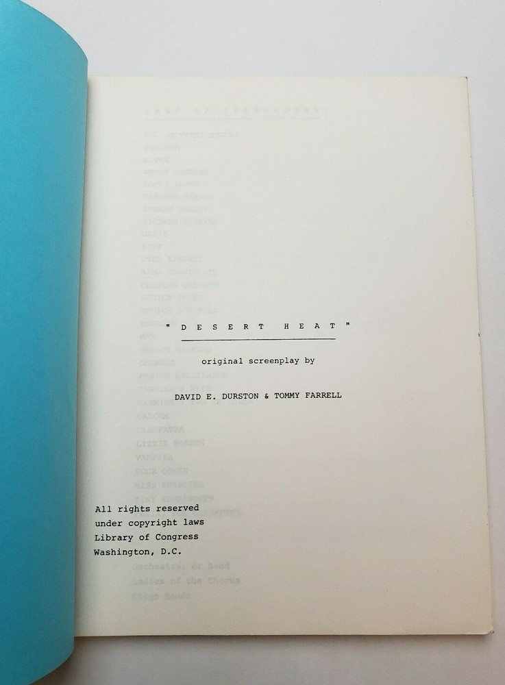 CREMATORIUM / David E. Durston & Tommy Farrell, 1970's Unproduced Screenplay