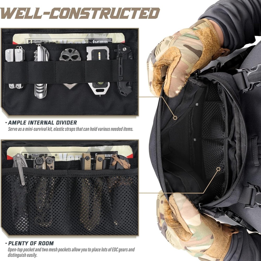 Tactical Chest Rig Pack for Outdoor Activities with Multiple Compartments
